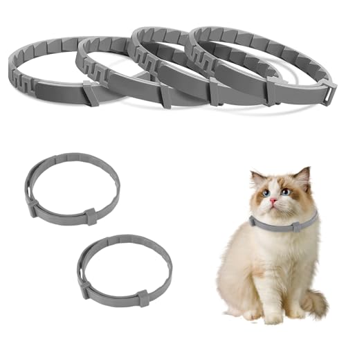 4er-Pack Beruhigendes Halsband für Katzen, Langanhaltende Beruhigungshalsbänder für Katzen Pheromone Katzen Beruhigende Halsbänder Anti-Stress und Entspannungsmittel Verstellbar (Set B) von Rumgug