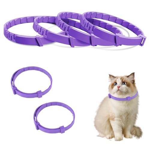 4er-Pack Beruhigendes Halsband für Katzen, Langanhaltende Beruhigungshalsbänder für Katzen Pheromone Katzen Beruhigende Halsbänder Anti-Stress und Entspannungsmittel Verstellbar (Set C) von Rumgug