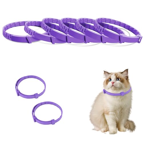 4er-Pack Beruhigendes Halsband für Katzen, Langanhaltende Beruhigungshalsbänder für Katzen Pheromone Katzen Beruhigende Halsbänder Anti-Stress und Entspannungsmittel Verstellbar (Set D) von Rumgug