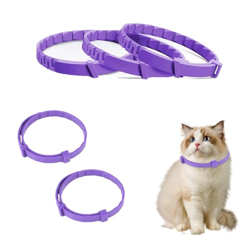 3er-Pack Beruhigendes Halsband für Katzen, Langanhaltende Beruhigungshalsbänder für Katzen Pheromone Katzen Beruhigende Halsbänder Anti-Stress und Entspannungsmittel Verstellbar (Set E) von Rumgug