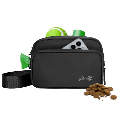 Runlight Leckerli-Tasche für Hundetraining, Leckerli-Tasche für Leckerlis, Leckerlibeutel für Haustier-Training, Hüftgurt, Hunde-Hüfttasche, Schwarz von Runlight