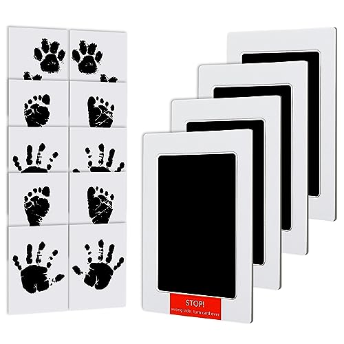 14PCS Inkless Baby Hand und Fußabdruck Kit, Clean Touch Ink Pads Pet Paw Print Tools für Hunde und Katzen, No Mess Fuß und Handabdruck Stempelkissen für DIY Neugeborenen Abdruck Andenken von Runmeihe