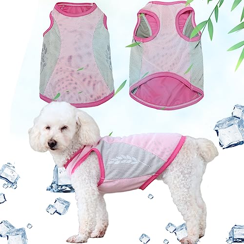 Runmeihe Hunde-Kühlweste, sicherer Hundemantel mit Reflektorstreifen, atmungsaktive Mesh-Hundekleidung für den Sommer, leichte kühlende Hundejacke (Rosa-2XL) von Runmeihe