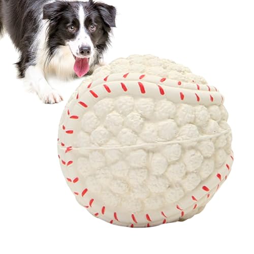 Rurunklee Hundeball zum Zahnen – lustiger, weicher Welpenkau-Sportball, quietschendes Spielzeug, interaktiver quietschender Sportball, Haustier-Trainingszubehör für kleine, mittelgroße und große Hunde von Rurunklee