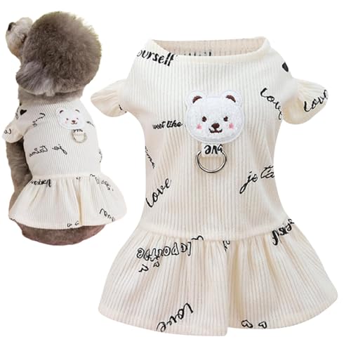 Rurunklee Kleid für kleine Hunde, Kleider für kleine Hunde – Hundekostüm mit Cartoon-Bär-Motiv aus Polyester – weiche und bequeme Kleidung für Haustiere, Kleidung von Rurunklee