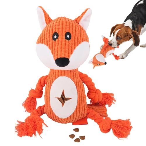 Rurunklee Plushie Fuchs-Welpe | Plüschspielzeug für Hunde und Katzen | Weiches und quietschendes Spielzeug für Hunde, Zubehör für Welpen, Dressur und Unterhaltung für Haustiere von Rurunklee