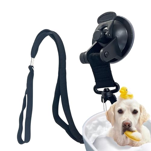 Rurunklee Reinigungsgurt für Hunde mit Saugnapf – Nylon-Hundebad-Haltegurt für Dusche und Badewanne – starker Rückhaltegurt mit guter Saugkraft von Rurunklee