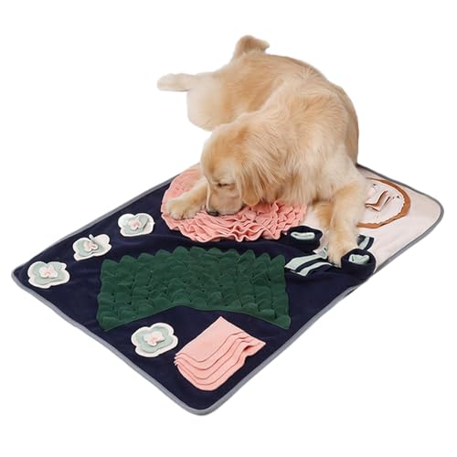 Rurunklee Schnüffelmatte für Hunde, Fleece, weich, bunt, Futtermatte zum Füttern, rutschfeste Unterseite, tragbares Hunde-Puzzle, maschinenwaschbar, Anreicherungsspielzeug für spielerisches Lernen von Rurunklee