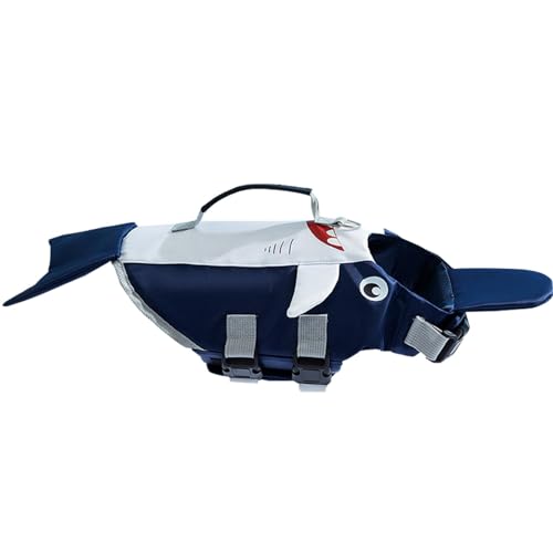 Rurunklee Shark Hundeschwimmweste,Hundeschwimmweste | Verstellbarer Badeanzug mit Hai-Haustier - Poolblauer Sicherheits-Badeanzug, lustige Schwimmweste für Wasseraktivitäten, Schwimmen von Rurunklee