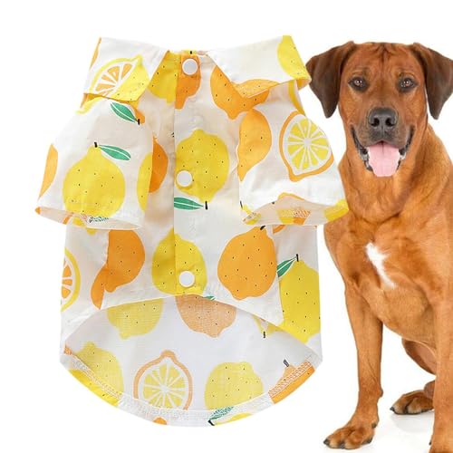 Rurunklee Sommer-Hundeshirt – atmungsaktive Welpenkleidung, Obst-Aufdruck, Haustier-T-Shirt, weiche Haustierbekleidung, Hunde-Shirt für Welpen von Rurunklee