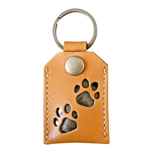 Haustierhaar -Andenken -Lackier, Hund, Katzenpfoten -Form -Schlüsselbund, Hundekatze Haarthaare Keepe Square Schlüsselbund Anhänger, Rucksack Ornament Welpe Kätzchen Foto Halter Gedenk für Freund von Ruwshuuk