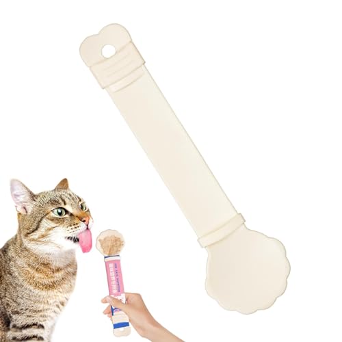 Ruwshuuk Cat Strip Quetschlöffel, Cat Strip Feeder - Haustierlöffel Wet Treat Squeeze Treat Spoon - Füttern von Tierfutterlöffel, multifunktionaler Haustierlöffel, Katzenfutterspender für leckbare von Ruwshuuk