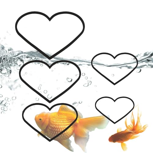Ruwshuuk Fisch-Futterring | Herzform Aquarium Schwimmring Aquarium Schwimmende Pflanze Corral, Aquarium Futterring zum Fixieren von Schwimmpflanzen von Ruwshuuk