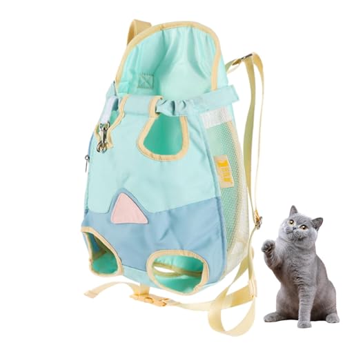 Ruwshuuk Hunderucksack – Atmungsaktiver Netz-Haustier-Rucksack, tragbare Katzen-Reisetasche, belüfteter Haustier-Wanderrucksack, Katzen-Hundetragetasche, Reisetasche für Spaziergänge und Camping von Ruwshuuk