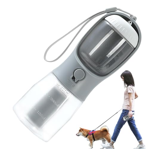 Ruwshuuk Hundewasserflasche - 3-in-1 spülmaschinenfeste tragbare Haustier-Wasserflasche mit Futterbehälter,Wasser- und Futterspender für Hunde mit Müllbeutel für Katzen, Kaninchen, Welpen und andere von Ruwshuuk