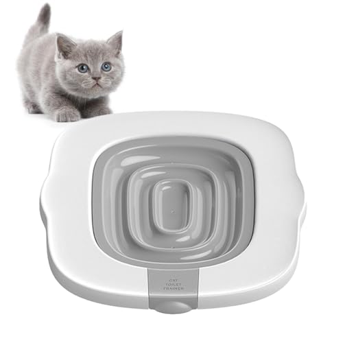 Ruwshuuk Katzen-Toilettentrainer-Set, Töpfchen-Trainer-Katzentoilette,Stabile Katzentoilette für den Toilettenzug - Kitten Potty Train System, Rutschfester Toiletten-Katzenklo-Trainer, um Ihrer Katze von Ruwshuuk