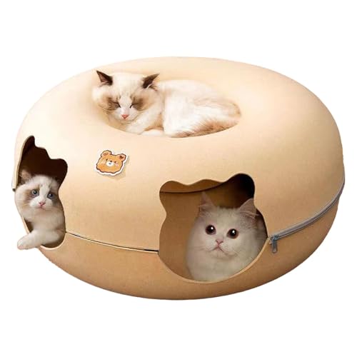 Ruwshuuk Katzentunnelbett | Donut Tube Spielplatz Spielzeug - Multifunktional Hohe Kapazität Abnehmbar Reißfest Waschbar Weiches Katzenspielzeug Tunnel Bett Für Mehrere Katzen & Große Katzen von Ruwshuuk