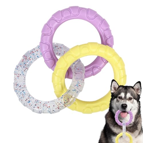 Ruwshuuk Kauspielzeug für Haustiere, Kauspielzeug für Hunde | Squeak Toys Interaktives Kauringspielzeug für Hunde,Zahnreinigungs-Kauspielzeug-Ring, unzerstörbares Hundespielzeug für kleine, von Ruwshuuk