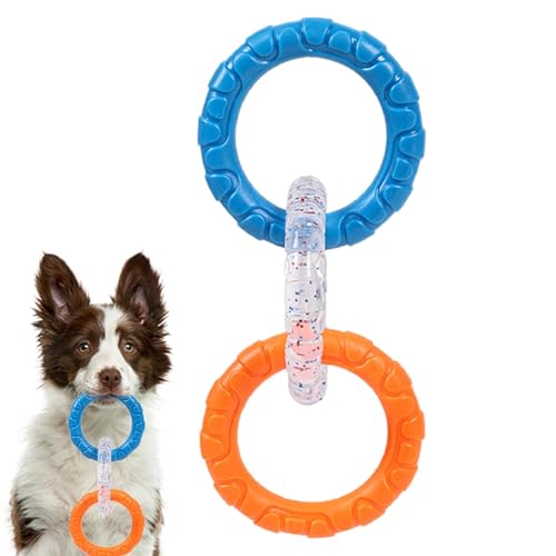 Ruwshuuk Kauspielzeug für aggressive Hunde, Kauspielzeug für Haustiere | Squeak Toys Interaktives Kauringspielzeug für Hunde,Zahnreinigungs-Kauspielzeug-Ring, unzerstörbares Hundespielzeug für kleine, von Ruwshuuk