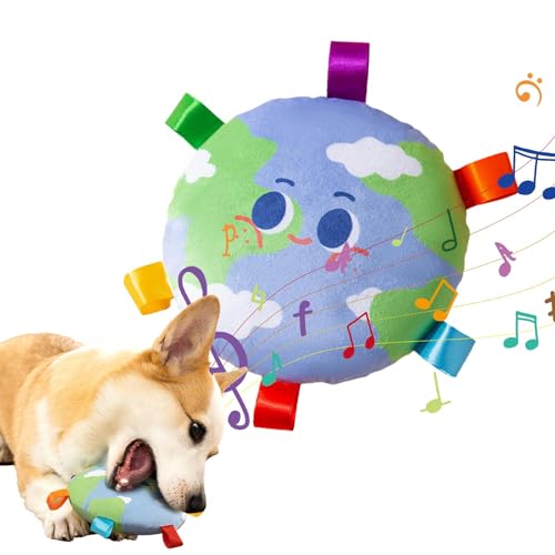 Ruwshuuk Pet Plush Sound Toy, Pet Toys Squeaky Plush Sound Toy, Earth Shape Plush Chew Toys, Plush Dog Toys for Cat, Small Medium Dog and Puppy von Ruwshuuk