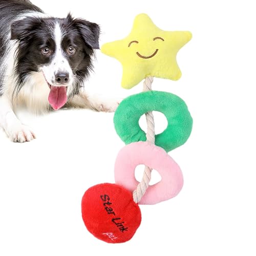 Ruwshuuk Quietschendes Plüsch-Hundespielzeug,Hunde-Plüschspielzeug,Cartoon-Stern-Welpen-Beißspielzeug - Anreicherndes Spielzeug für Hunde zum Trainieren, Zähneputzen, Spielen und Kauen von Haustieren von Ruwshuuk