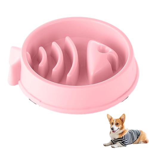 Ruwshuuk Slow Feeder,Hundefutter Slow Feeder - Langsam fressender Hundenapf in Fischform - Hundefutter-Slow-Futternapf, Rutschfester Hunde-Puzzle-Futternapf, interaktiver Slow-Esser für große, von Ruwshuuk