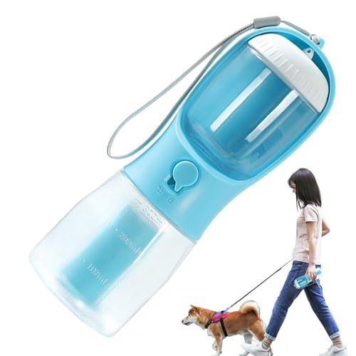 Ruwshuuk Wasserflasche für Hunde | Multifunktionale 3-in-1 tragbare Hundewasserflasche zum Spazierengehen,Wasser- und Futterspender für Hunde mit Müllbeutel für Katzen, Kaninchen, Welpen und andere von Ruwshuuk