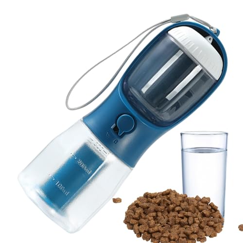 Ruwshuuk Wasserflaschenspender für Hunde | Multifunktionale 3-in-1 tragbare Hundewasserflasche zum Spazierengehen - Wasser- und Futterspender für Hunde mit Müllbeutel für Katzen, Kaninchen, Welpen und von Ruwshuuk