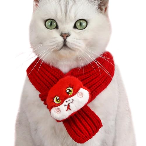 Schlangenjahr-Haustier-Strickschal, gestrickter Weihnachts-Haustierschal, Schlangenjahr-Hundestrickschal, Katzenschals, schöne Winteroutfits für kleine mittelgroße Katzen und Hunde von Ruwshuuk