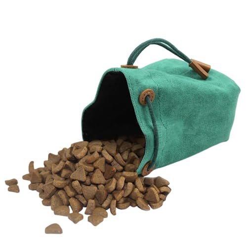 Ruyeiig Animal Walking Snack Container, Hundeverzögerungsbeutel, Outdoor -Hunde Walking -Bag mit Gürtelclip, Tragbarer Draw -String -Welpen -Lebensmittelspender für Camping, Park, Hof, Garten von Ruyeiig