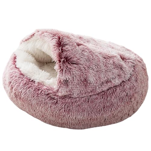 Ruyeiig Katzenbett,Katzenbett mit Kapuze - Bequemes Muschelbett für Haustier - Kleine Hundehütte für den Innenbereich, überdachtes Hundekatzenbett, Bequeme Hundehütte von Ruyeiig