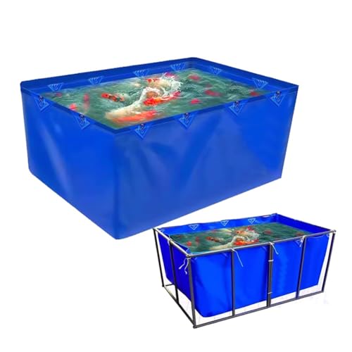 Flexibel Faltbare Fischteichfolien Mit Ösen (Zugringe) - Nicht Mit Rahmen, PVC-Leinwand Temporärer Haltetank Pool Für Salzwasserfische & Koi-Teich (Farbe : 450gsm, Größe : 19.36x2.95x2.95ft) von Rygcrud