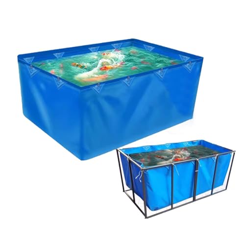 Flexibel Faltbare Fischteichfolien Mit Ösen (Zugringe) - Nicht Mit Rahmen, PVC-Leinwand Temporärer Haltetank Pool Für Salzwasserfische & Koi-Teich (Farbe : 550gsm, Größe : 19.36x2.95x2.95ft) von Rygcrud