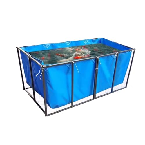 Flexibel PVC-Leinwand Fischteichfolien (ohne Rahmen), 550GSM Plastikbeutel Pool Mit Zugringen Zur Befestigung, Auffangbecken Zum Schwimmen, Füttern Von Koi (Farbe : Blau, Größe : 12.8x9.51x2.95ft) von Rygcrud