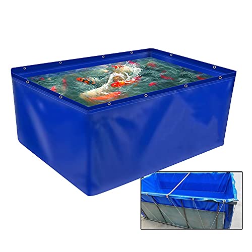 Flexible Teichfolien Nicht Mit Rahmen, 0,45mm Segeltuch Wasserdicht Wasserspeicher-Pool Für Gartenzuchten, Vorläufiger Haltetank Für Salzwasserfische (Farbe : 450gsm, Größe : 6.23x2.95x2.95ft) von Rygcrud