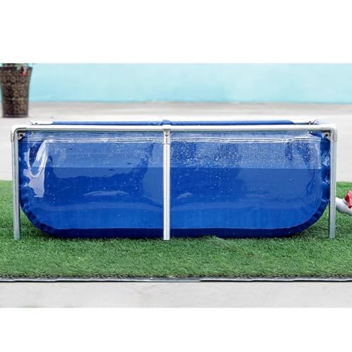 Groß Aquarium Pool Teich, Hinterhof Koi/Goldfisch Aufzuchtbecken - PVC-Leinwand Mit Stahlrahmen, Klares Sichtfenster, Leicht Zu Montieren (Farbe : Blau, Größe : 120x80x51cm) von Rygcrud