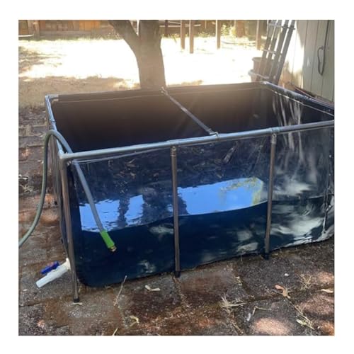 Groß Aquarium Tank - Koi/Goldfisch Teich, PVC-Leinwandauskleidung Mit Stahlrahmen, Klares Sichtfenster, Leicht Zu Montieren (Farbe : Blau, Größe : 80x50x35cm) von Rygcrud