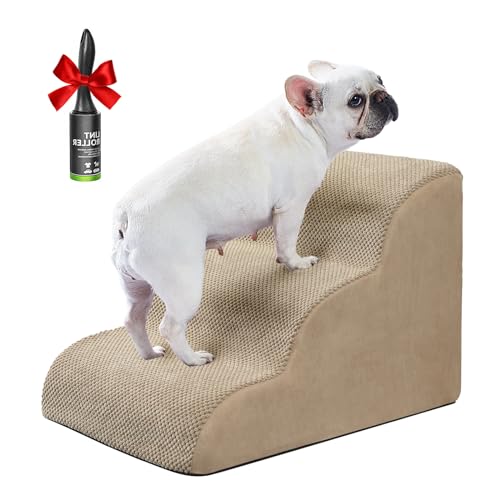 Ryoizen Hundetreppe Rampe für Bett und Couch Haustiertreppe für kleine Hunde, extra breite Hundetreppe mit stabilem hochdichtem Schaumstoff, Haustiertreppe mit Rutschfester Unterseite für Welpen, von Ryoizen