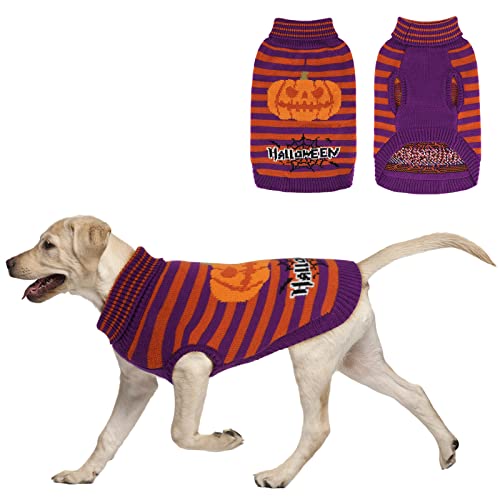 Rypet Halloween Haustier Pullover Hundepullover Strickwaren Hund Rollkragen Bekleidung für kleine, mittelgroße und große Hunde von Rypet