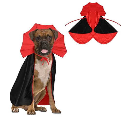 Rypet Halloween-Kostüm für große Hunde, Vampir-Umhang, Hundemantel, Kleidung, Vampirumhang für mittelgroße und große Hunde von Rypet