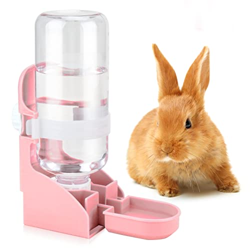 Rypet Kaninchen-Trinkflasche, kein Tropfen, 482 ml, hängender Wasserbrunnen, automatischer Spender, Haustierkäfig, Wasserfutterstation für Hasen, Chinchilla, Meerschweinchen, Igel, Frettchen, Blau von Rypet