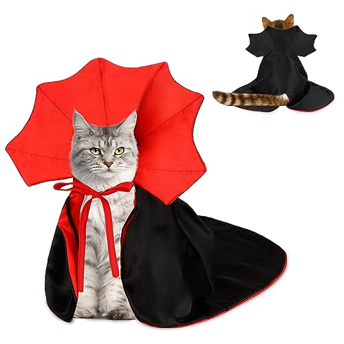 Rypet Katze Vampir Umhang Lustige Hund Halloween Kostüme Hund Mantel Bekleidung Haustier Kleidung Vampir Umhang für Katze Welpen Kleine Hund von Rypet