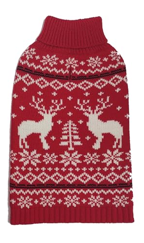 Rypet Weihnachtspullover für große Hunde, warm, weich, Weihnachts-Hunde-Outfits, Hundeurlaubspullover, fest, langlebig, Haustier-Rollkragen-Strickwaren, Hundepullover, Wintermantel für Damen und von Rypet