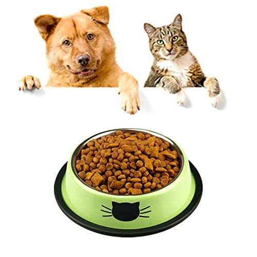 Futternapf Hund Katzennapf rutschfest Welpenschalen Hundenahrungsmittelschüssel Hundenäpfe rutschfest Hundefutter Und Wasserschüssel Green von Rysmliuhan Shop