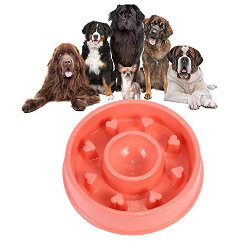 Futternapf Katze Futternapf Hund Ungiftige Puzzle Bowl rutschfeste Schüssel Welpenfutter Wet Bowl Spaß, der Hundenapf herumsucht pink-b von Rysmliuhan Shop