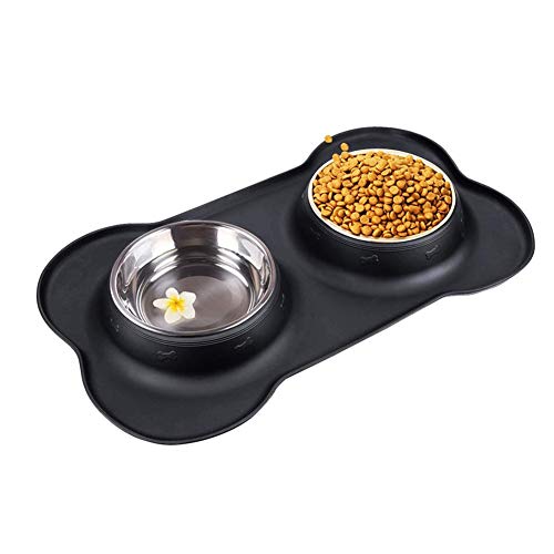 Hundenapf Futternapf Hund Doppelte Katzenschüssel Hundeschalen Und -schüsseln Hundenäpfe Medium rutschfeste Cat Bowl Große Hundenapf Black von Rysmliuhan Shop