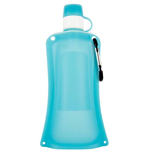 Rysmliuhan Shop Faltbare Wasserflasche Trinkflaschen Faltbare Nette Wasser Flasche Faltbare Wasser Flasche für Reise Leichte Wasser Flasche Wasser Glaskolben lighblue,500ml von Rysmliuhan Shop