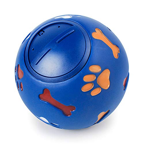 Rysmliuhan Shop Haustier Ball Spielzeug Futterball für Hunde Haustierzubehör Unverwüstliche Hundekugeln Hundekugeln Tough Dispenser Fütterungsball Blue,S von Rysmliuhan Shop