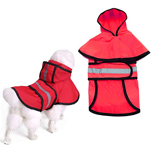 Rysmliuhan Shop Hunde Regenmantel Wasserdicht Regenmantel Hunde Klein Wasserdichter Regenmantel für Hunde Hundemäntel für mittlere Hunde Wasserdicht red,XL von Rysmliuhan Shop