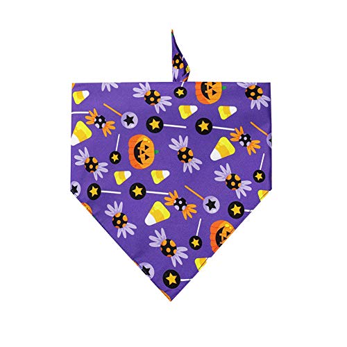 Rysmliuhan Shop Hunde halstücher katzenhalstuch Rotes Kopftuch Bandana für Hund Hund Mohn Bandana Halloween Hund Bandana Dreieck Hund Bandana Mohn Hund Bandana 70X48,Purple von Rysmliuhan Shop